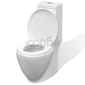 Керамичен моноблок тоалетна чиния кръгла долно оттичане бяла