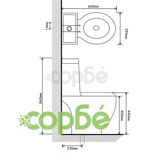 Керамичен моноблок тоалетна чиния кръгла долно оттичане бяла ➤ топ цена ➤ sorbe.bg