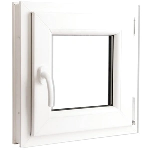 Двоен PVC прозорец с двуосно отваряне, лява дръжка, 500 х 500 мм
