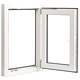 Двоен PVC прозорец с двуосно отваряне, лява дръжка, 500 х 750 мм