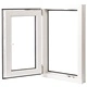 Двоен PVC прозорец с двуосно отваряне, дясна дръжка, 500 х 750 мм