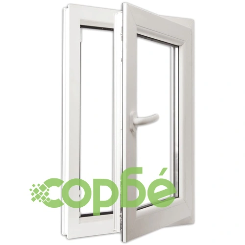 PVC прозорец с двуосно дясно отваряне 600 х 1000 мм, двоен стъклопакет ➤ топ цена ➤ sorbe.bg