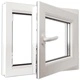 Двоен PVC прозорец с двуосно отваряне, лява дръжка, 600 х 600 мм