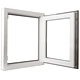 Двоен PVC прозорец с двуосно отваряне, лява дръжка, 600 х 800 мм