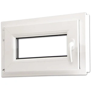 Двоен PVC прозорец с двуосно отваряне, дясна дръжка, 600 х 400 мм