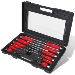 Комплект отвертки в черна кутия - 12 броя