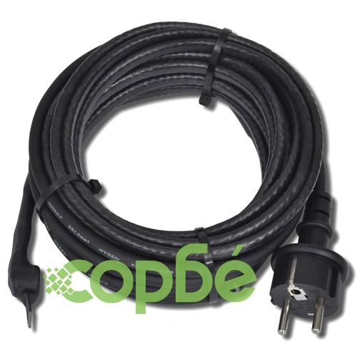 Нагревателен кабел с щепсел и термостат, 5 м, 15 W/m ➤ топ цена ➤ sorbe.bg