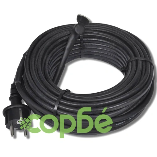 Нагревателен кабел с щепсел и термостат, 20 м, 15 W/m ➤ топ цена ➤ sorbe.bg