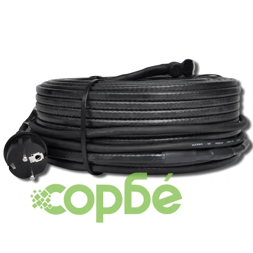 Нагревателен кабел с щепсел и термостат, 50 м, 15 W/m ➤ топ цена ➤ sorbe.bg