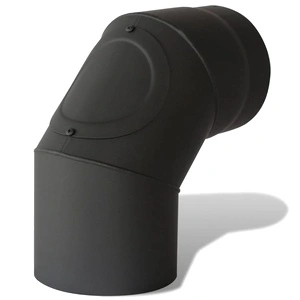 Тръба за димоотвод - 90-градусово коляно с вратичка за почистване