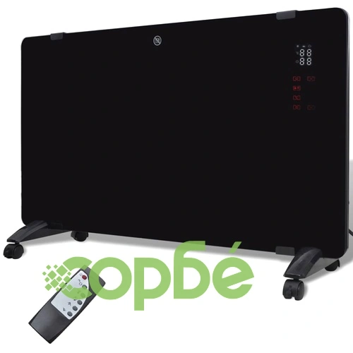 Черен конвекторен отоплител 2000 W ➤ топ цена ➤ sorbe.bg