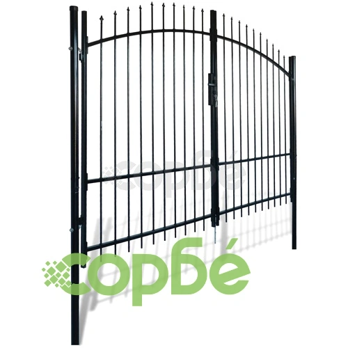 Оградна порта с двойна врата и пики, 300 x 225 см ➤ топ цена ➤ sorbe.bg