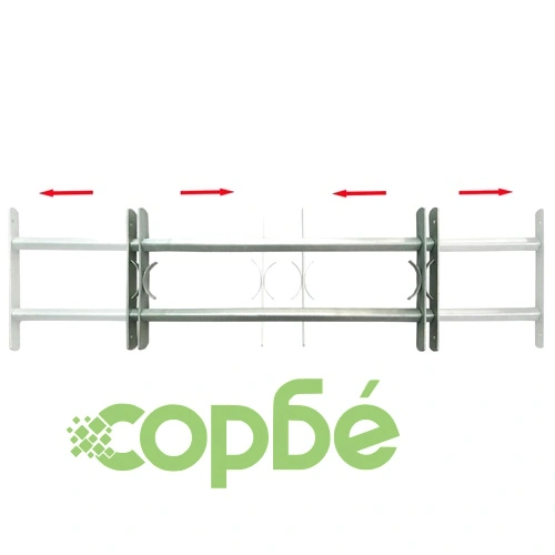 Регулируема решетка за прозорци с 2 напречни пръта 500-650 мм ➤ топ цена ➤ sorbe.bg