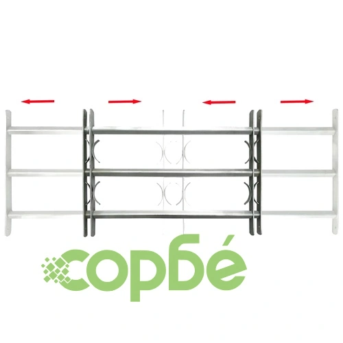 Регулируема решетка за прозорци с 3 напречни пръта 700-1050 мм ➤ топ цена ➤ sorbe.bg