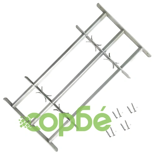 Регулируема решетка за прозорци с 3 напречни пръта 1000-1500 мм ➤ топ цена ➤ sorbe.bg