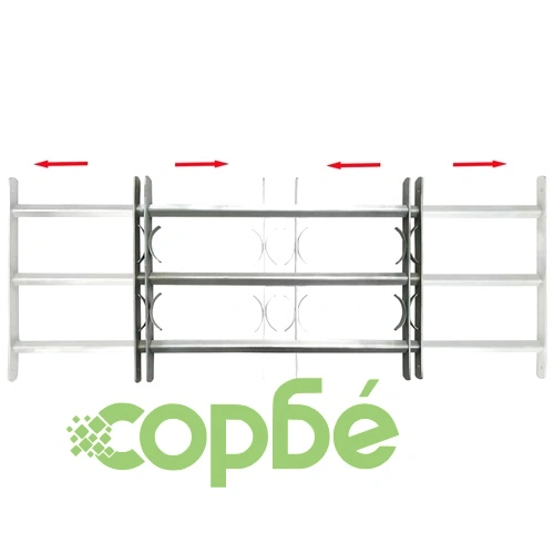 Регулируема решетка за прозорци с 3 напречни пръта 1000-1500 мм ➤ топ цена ➤ sorbe.bg