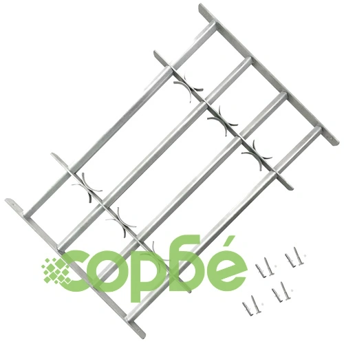 Регулируема решетка за прозорци с 4 напречни пръта 500-650 мм ➤ топ цена ➤ sorbe.bg