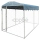 Дворна клетка за кучета с покривен навес, 4x2x2,4 м