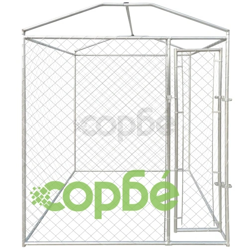 Дворна клетка за кучета с покривен навес, 2x2x2,4 м ➤ топ цена ➤ sorbe.bg