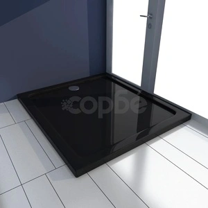 Правоъгълно ABS душ корито, черно, 80x90 см