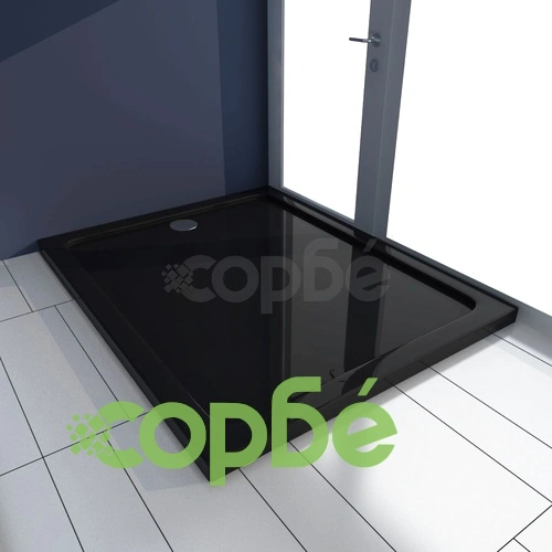 Правоъгълно ABS душ корито, черно, 80x100 см ➤ топ цена ➤ sorbe.bg