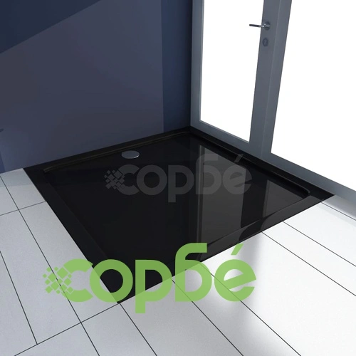 Квадратно ABS душ корито, черно, 90x90 см  ➤ топ цена ➤ sorbe.bg