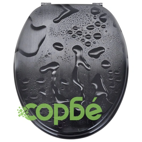 Седалка за тоалетна чиния с капак от MDF, дизайн капка вода ➤ топ цена ➤ sorbe.bg