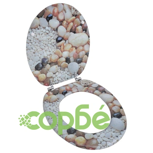 Тоалетна седалка с MDF капак, дизайн Камъчета  ➤ топ цена ➤ sorbe.bg