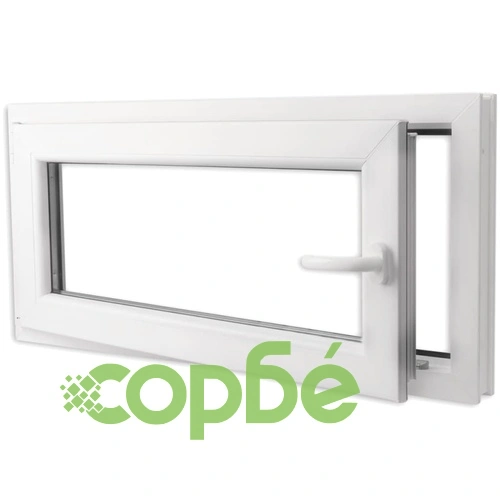 PVC прозорец, двоен стъклопакет, дръжка отдясно , 1100 x 500 мм ➤ топ цена ➤ sorbe.bg