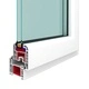 PVC прозорец, двоен стъклопакет, дръжка с наклон в ляво, 1100 x 400 мм