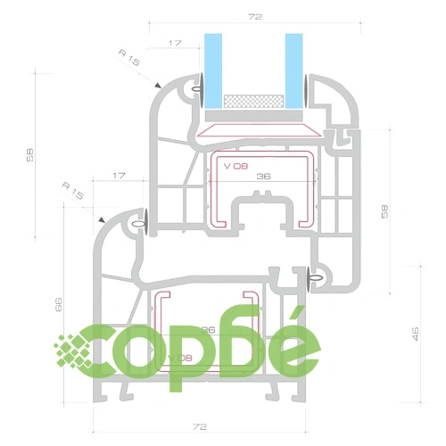 PVC прозорец, двоен стъклопакет, десен наклон, 1100 x 400 мм ➤ топ цена ➤ sorbe.bg