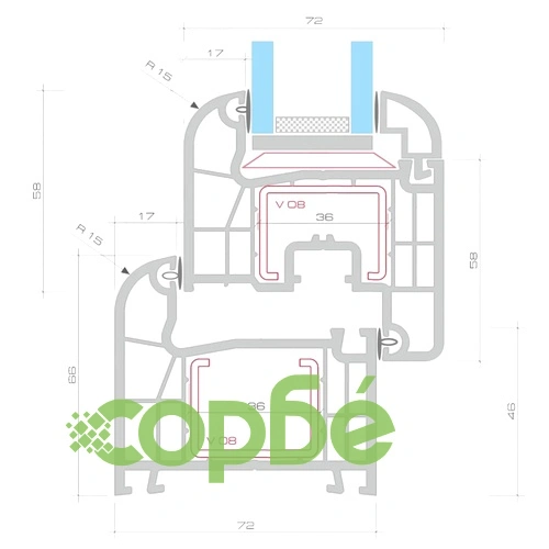 PVC прозорец, двоен стъклопакет, дръжка с наклон в ляво, 1000 x 400 мм ➤ топ цена ➤ sorbe.bg