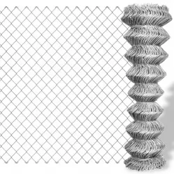 Плетена оградна мрежа поцинкована стомана 25x1,25 м сребриста