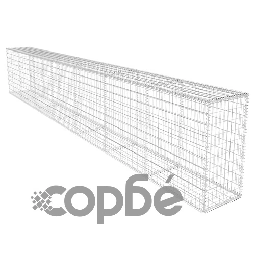 Габионна стена с капак, поцинкована стомана, 600x50x100 см ➤ топ цена ➤ sorbe.bg
