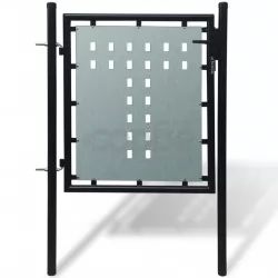 Единична оградна врата, 100x150 см, черна