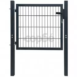 2D Оградна врата, единична, антрацитно сиво, 106х130 см