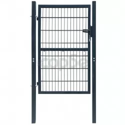 2D Оградна врата, единична, антрацитно сиво, 106х107 см