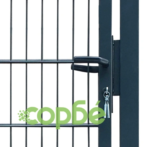 2D Оградна врата, единична, антрацитно сиво, 106х107 см ➤ топ цена ➤ sorbe.bg