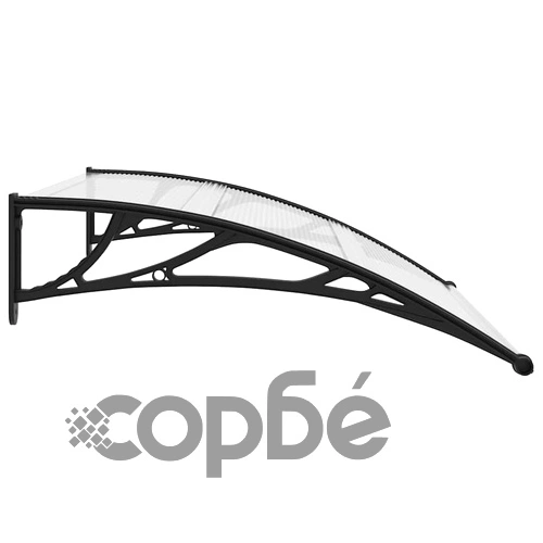 Навес за врата поликарбонат 120x100 см с ABS скоби ➤ топ цена ➤ sorbe.bg