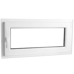 Троен стъклопакет наклон и отваряне PVC дръжка на ляво 800 х 400 мм