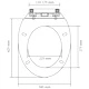 Тоалетна седалка с плавно затваряне, бяла, овална