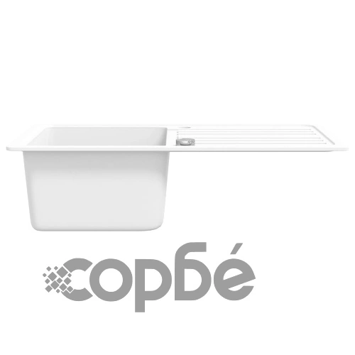 Гранитна кухненска мивка с  корито и отцедник, кремава, две позиции ➤ топ цена ➤ sorbe.bg