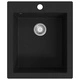 Кухненска мивка за над плот, единична, черен гранит