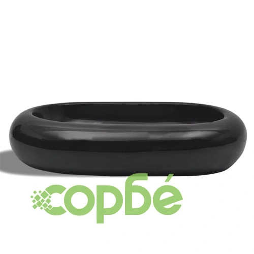 Керамична овална мивка, черна ➤ топ цена ➤ sorbe.bg