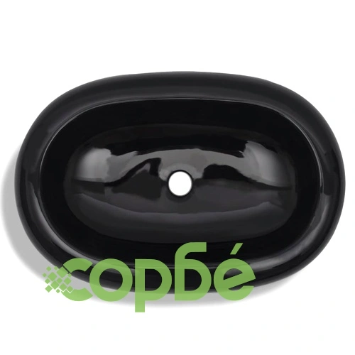 Керамична овална мивка, черна ➤ топ цена ➤ sorbe.bg