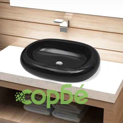 Керамична овална мивка, черна ➤ топ цена ➤ sorbe.bg