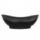 Керамична овална мивка с преливник и отвор за смесител, черна