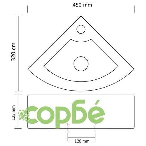 Мивка с преливник, 45x32x12,5 см, керамична, черна ➤ топ цена ➤ sorbe.bg