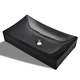 Керамична правоъгълна мивка, черна