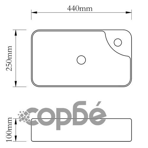 Керамична мивка за баня с корито и отвор за смесител, бяла ➤ топ цена ➤ sorbe.bg